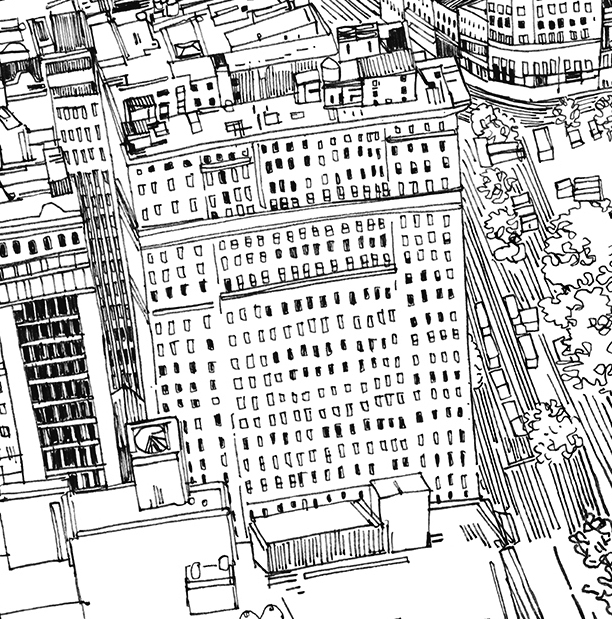 Patrick Vale - NY midtown drawing